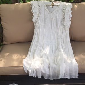 Derhy Size Medium Baby doll dress beige /silver